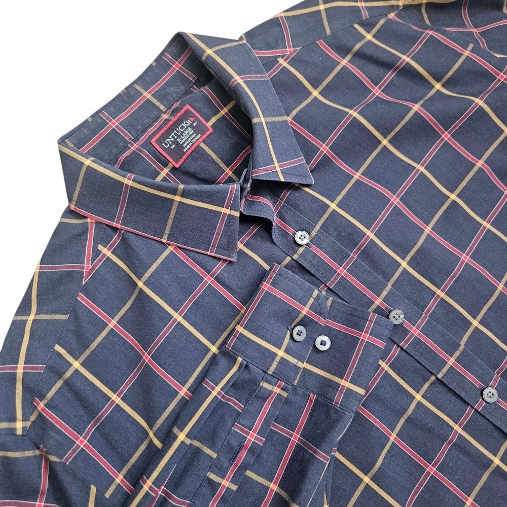 Untuckit Mens Georgio Shirt‎ Wrinkle Free Multicolor Size XL Acadamia